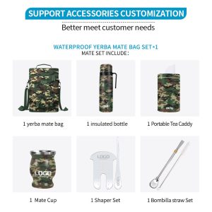 Alternative view of Customized Military Camo Complete Yerba Mate Kits with Army Backpack Set