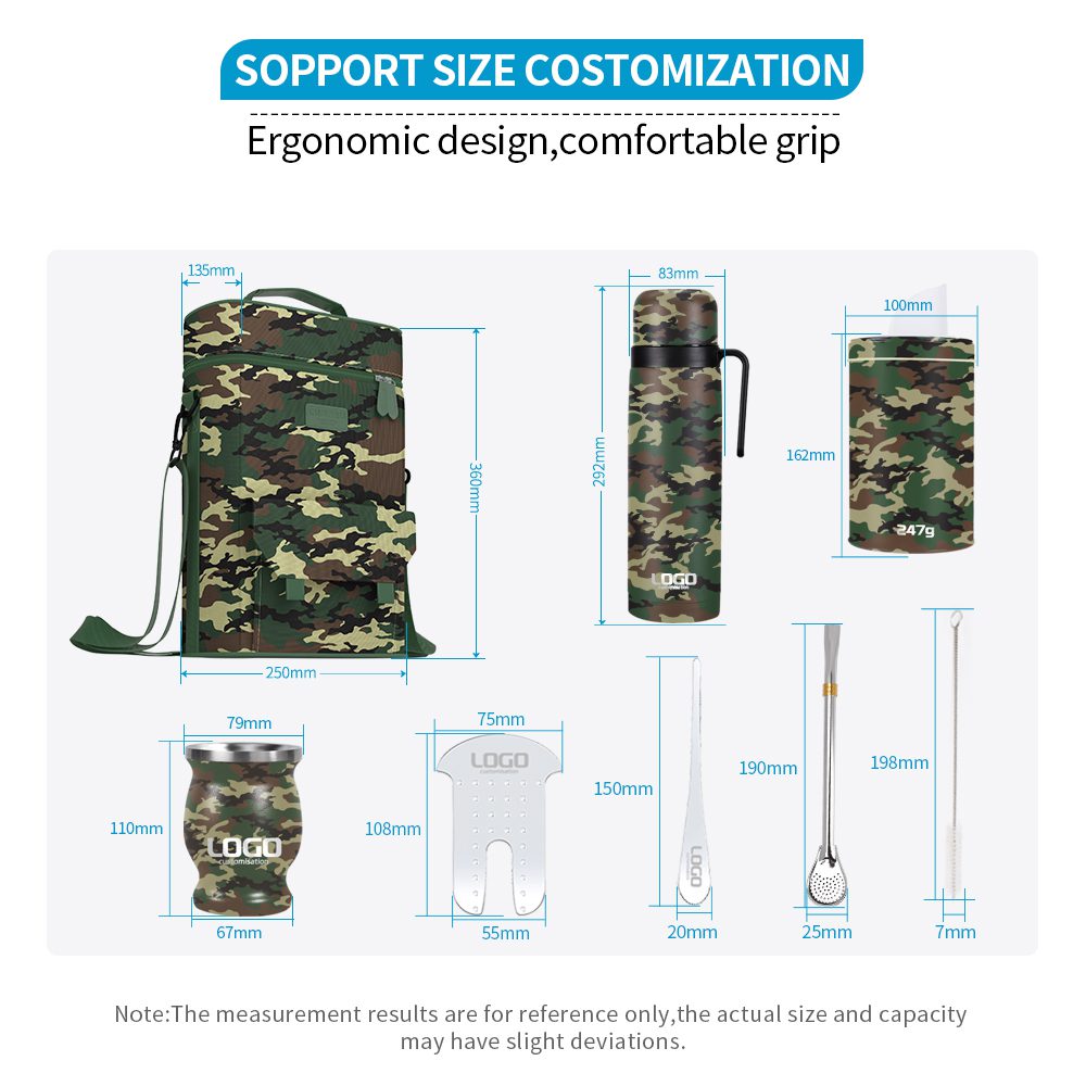 Customized Military Camo Complete Yerba Mate Kits with Army Backpack Set - Image 3